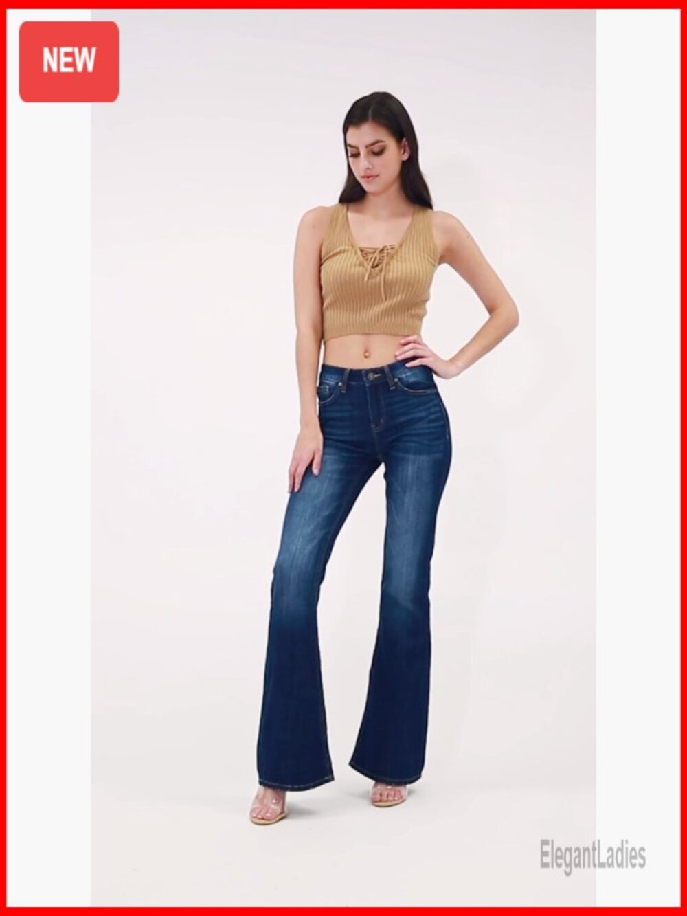 Mid Rise Flare Hem Jeans, Bell Bottom Design, Size 3/25, 33.75" Inseam - Picture 6 of 6